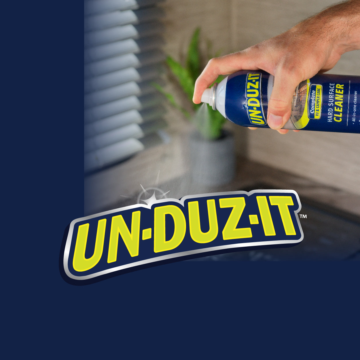 Un-Duz-It Logo & Hard Surface Cleaner in Use
