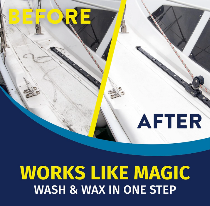 Un-Duz-It One Step Wash and Wax (Boat) before and after
